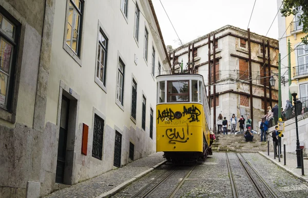 Lisbon yellow tramway