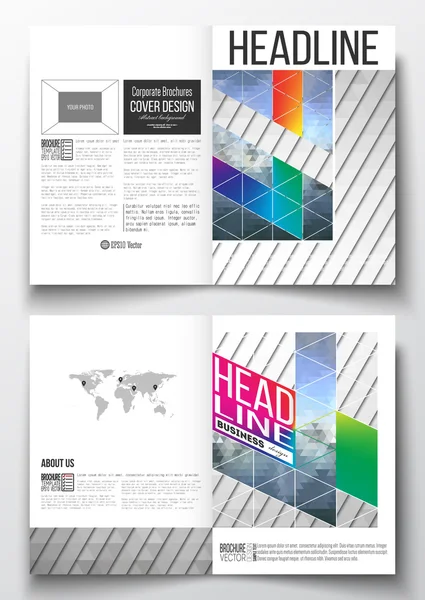 Set of business templates for brochure, magazine, flyer, booklet or annual report. Abstract colorful polygonal background, modern stylish triangle vector texture