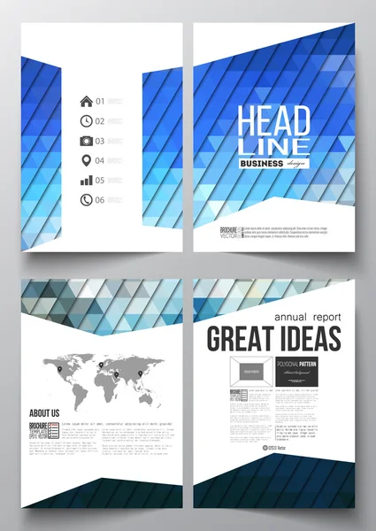 Set of business templates for brochure, magazine, flyer, booklet or annual report. Abstract colorful polygonal background, modern stylish triangle vector texture