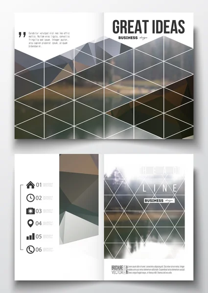 Set of business templates for brochure, magazine, flyer, booklet or annual report. Colorful polygonal backdrop, blurred natural background, modern stylish triangle vector texture