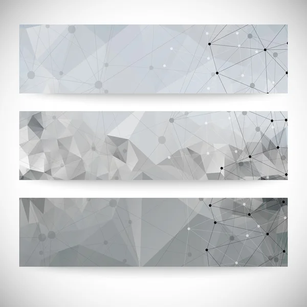 Set of abstract backgrounds, molecule structure, triangle design vector illustration