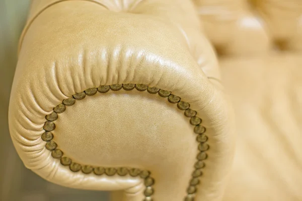 Close up of brown armchair for furniture background