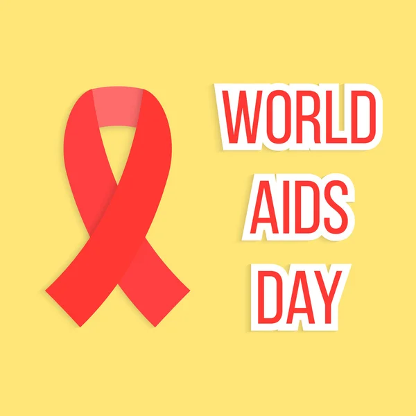 Concept of world AIDS day with red ribbon
