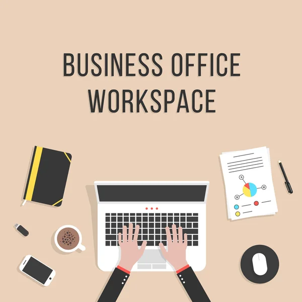Business office workspace with laptop