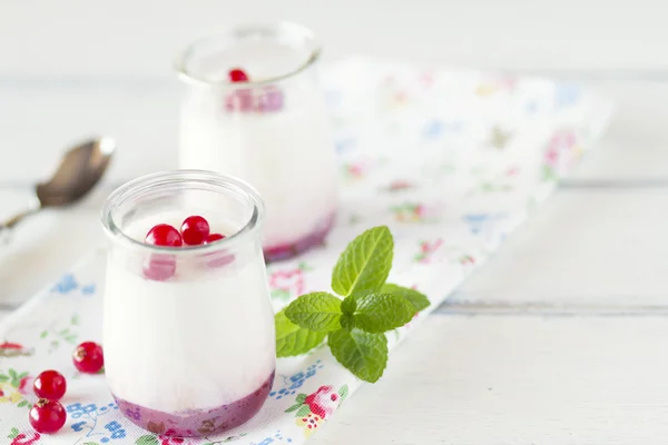 Fresh Organic Greek Yogurt with berries and jam