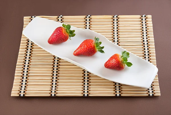 Strawberries on table mat