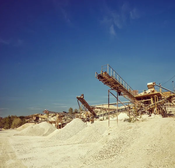 Conveyor belts and machinery at a gravel pit