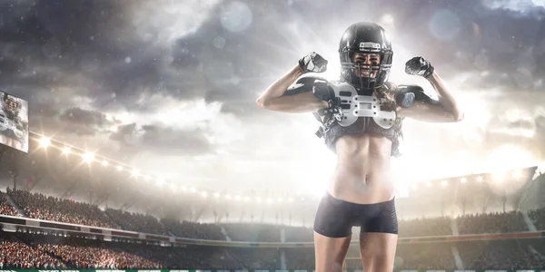 American football woman player