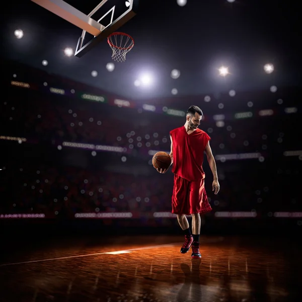 Red Basketball player in action