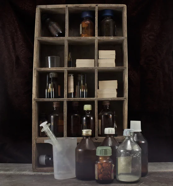 Old pharmacy alchemist table.