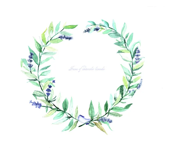 Frame of watercolor of lavender. Can be used as a greeting card for background of  wedding day ,Valentine\'s day, birthday, mother\'s day and so on.