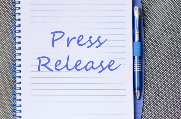 Press release write on notebook