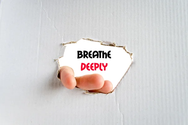 Breathe deeply text concept