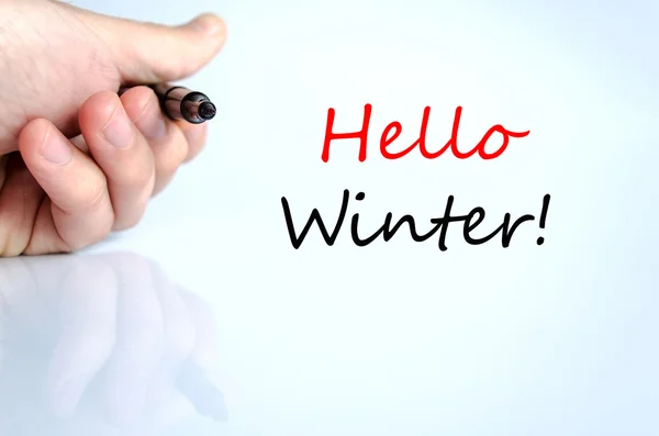 Hello winter Text Concept