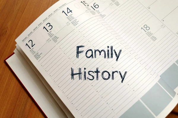 Family history write on notebook