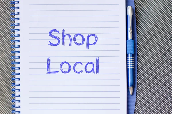 Shop local write on notebook