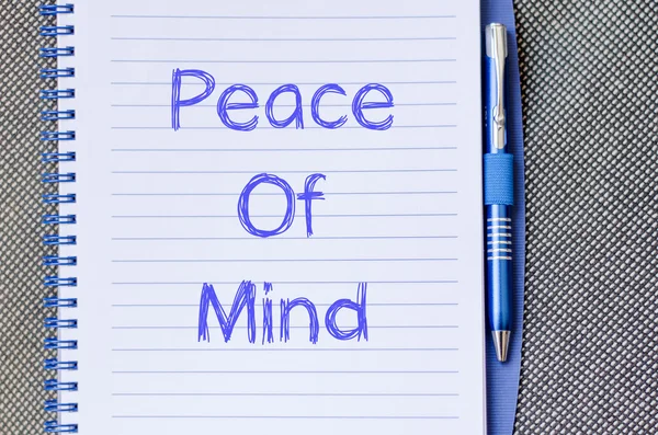 Peace of mind write on notebook