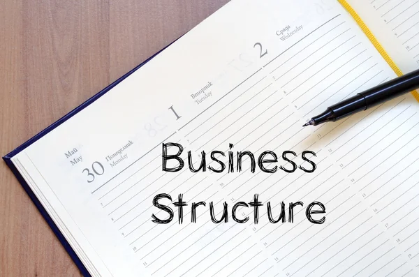 Business structure write on notebook