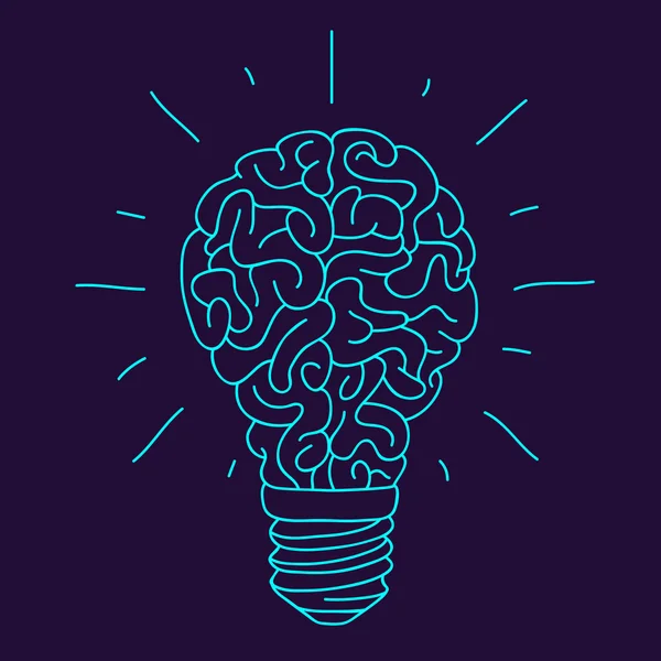 Blue Brain in the form of a burning light bulb