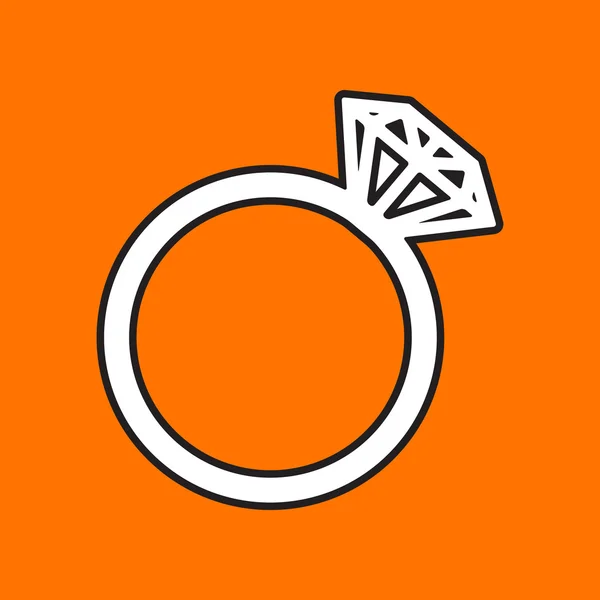 Flat wedding ring icon