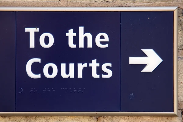 To the law courts sign