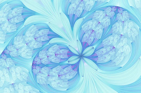 Blue abstract psychedelic flower background. Fractal artwork for creative design.