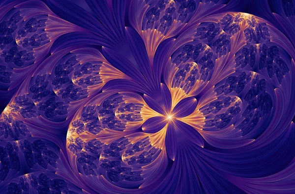 Purple abstract wave psychedelic flower background. Fractal artwork for creative design.