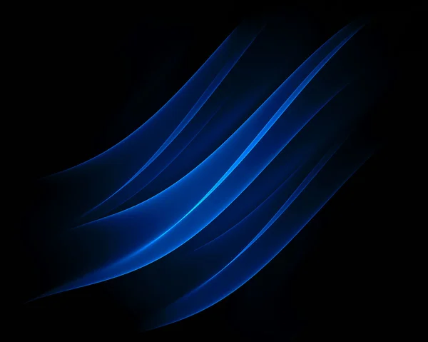 Abstract blue wave element on black background