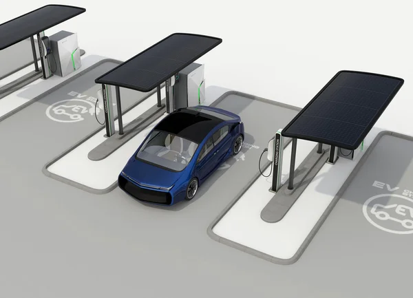 Electric vehicle charging station in public space