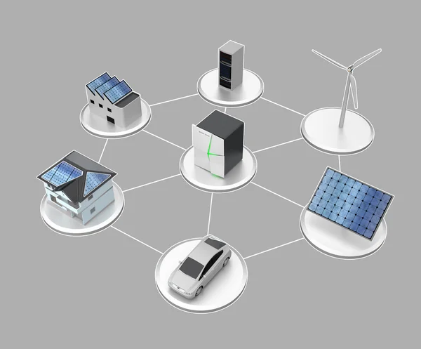 Illustration of stationary battery system