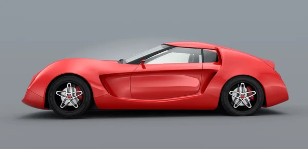 Red sports car isolated on gray background