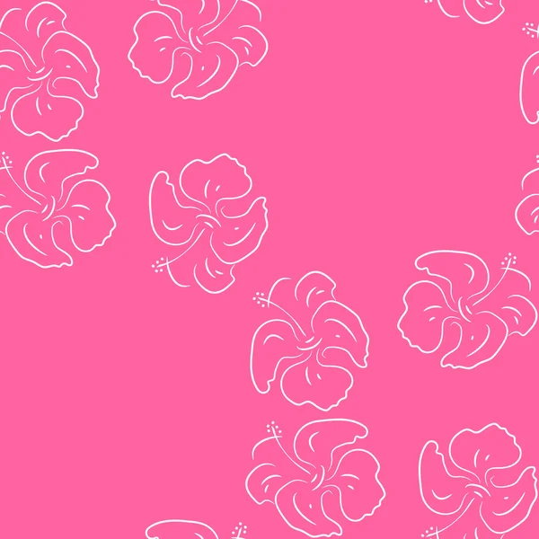 Seamless pattern of hibiscus flowers. Pink floral Art