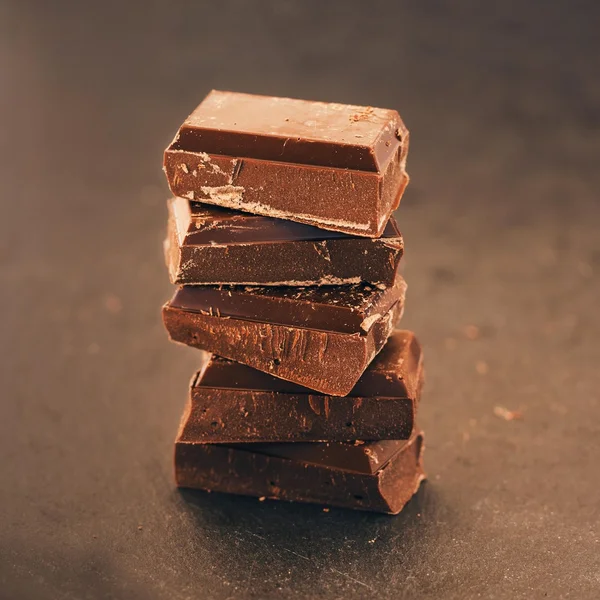 Stack of pieces of chocolate