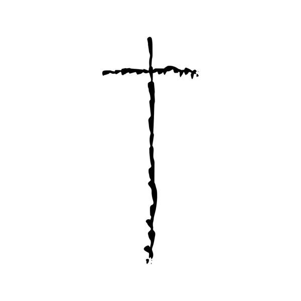 Christian cross grunge vector religion symbol