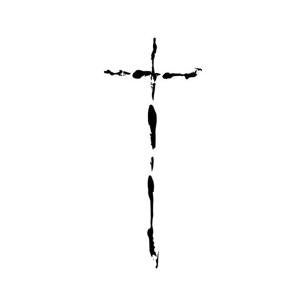 Christian cross grunge vector religion symbol