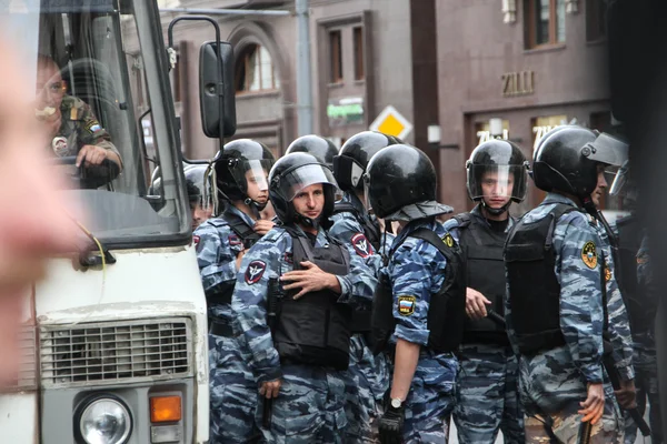 Russian police during the opposition rally