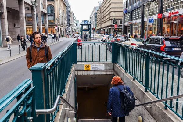 Street view of Friedrichstrasse in Berlin, Germany