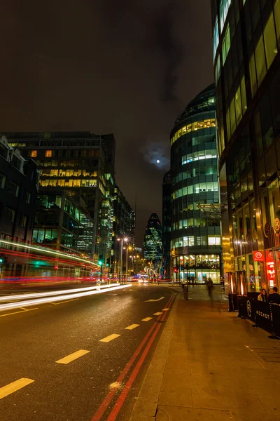 Street view in the City of London at night