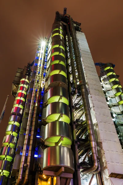 Lloyds building in London, UK, at night