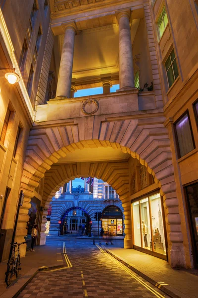 Archway under historic buildigs to Regent Street in London, UK