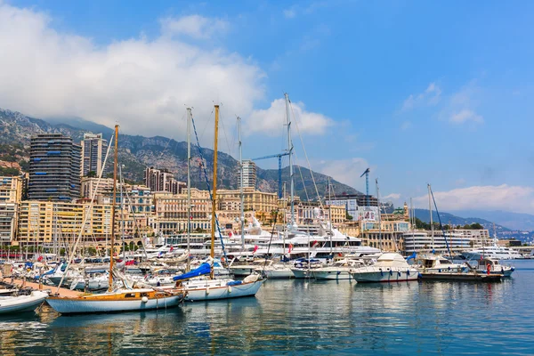 Anchored boats in the port of Monaco