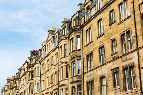 Row of old city houses in Edinburgh, Scotland
