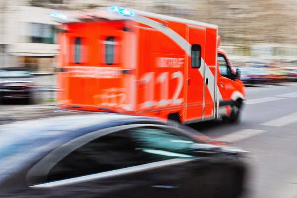 Ambulance vehicle in motion blur