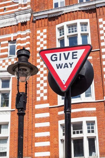 Traffic sign -Give Way- in London, England
