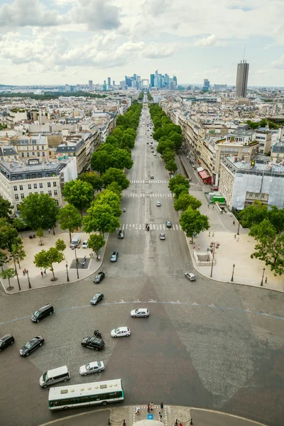 Axe historique viewed from the Arc de Triomphe to the financial district La Defense in Paris France