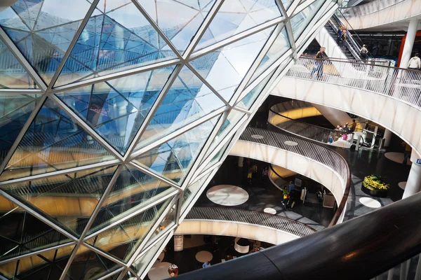 Inside view of the shopping mall MyZeil in Frankfurt am Main, Germany, designed by Massimiliano Fuksas