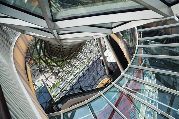 Inside view of the shopping mall MyZeil in Frankfurt am Main, Germany, designed by Massimiliano Fuksas