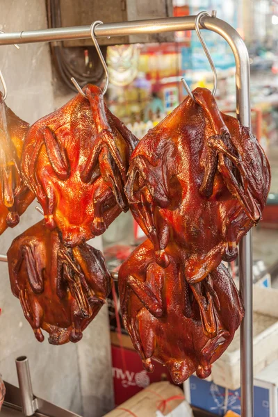Grilled ducks at a food shop in Chinatown, Bangkok, Thailand