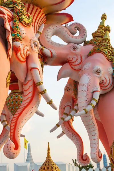 Pink elephant statue near temple Wat Phra Kaew in Bangkok, Thailand
