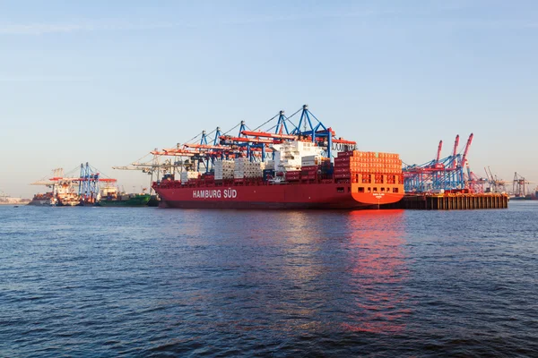 Container ship Santa Clara in the Burchardkai in Hamburg, Germany